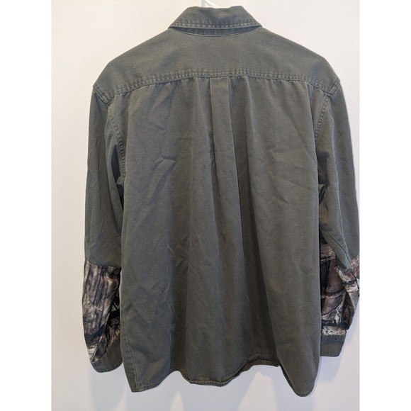 Men's Shirt Size Large L Mossy Oak Green Long Sleeve Button Up Break-Up Infinity - Picture 2 of 8